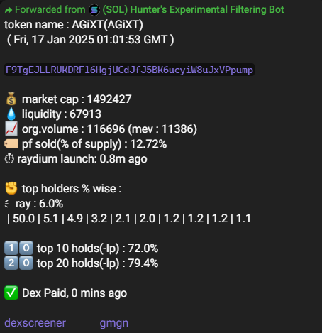 thehunterbaker's tweet photo. $agixt triggered at 1.5m, hit 90m ATH, 60x!
$beenz #rosscoin $eos $psy #kukumba $aigram #jewbear $ryze $ndeai #usacoin $tateru $elyra $frg $orbys #agentis $bloom $asfr $usdt $goat $gnon $luce $forest $slop $fred
bot updates : https://t.co/EAEvgXXsRK
not financial advice! https://t.co/U54YiR62uv