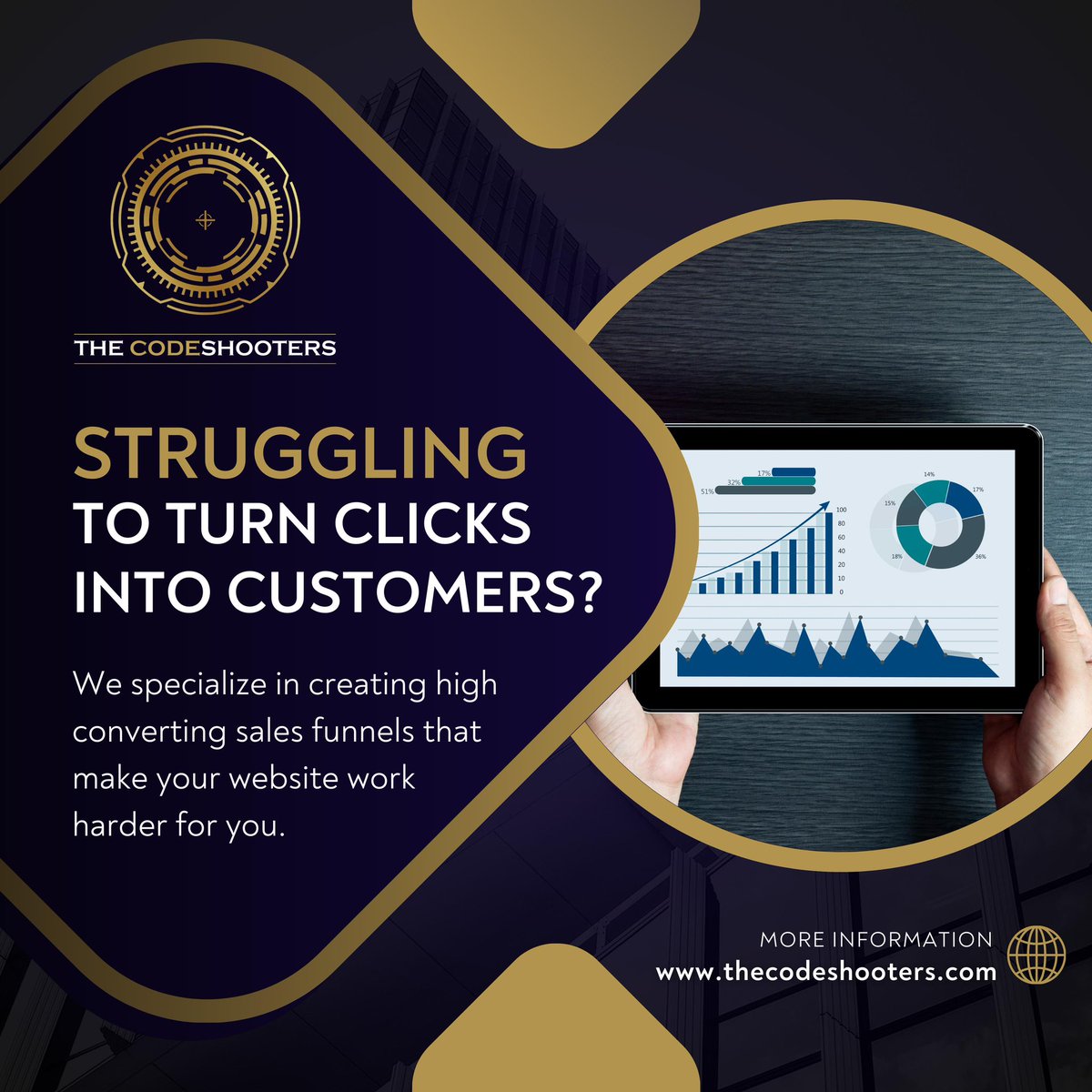 thecodeshooters's tweet photo. π Struggling to turn clicks into customers? Let The CodeShooters craft high-converting sales funnels that drive results and make your website work harder for you! π Visit us at https://t.co/RoExoU9bVh to learn more. π»
#SalesFunnels #DigitalMarketing #Website #TheCodeShooters https://t.co/pL4pBeRwLC