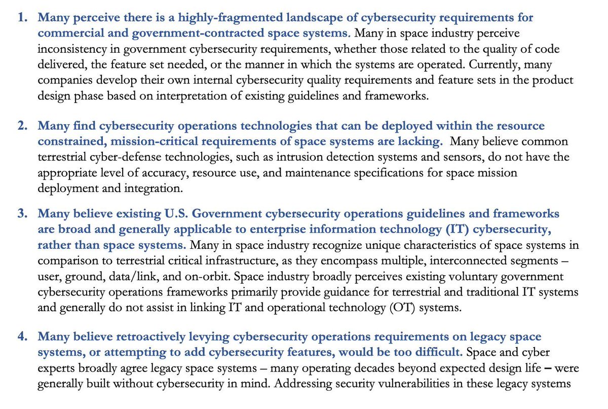 .<a href="/ONCD/">White House Office of the National Cyber Director</a>, the National Security Council, and the National Space Council have published a summary of the perspectives they heard from space industry participants during a series of space cyber workshops with domestic firms, foreign firms, and foreign govts: bit.ly/3DYdiK1