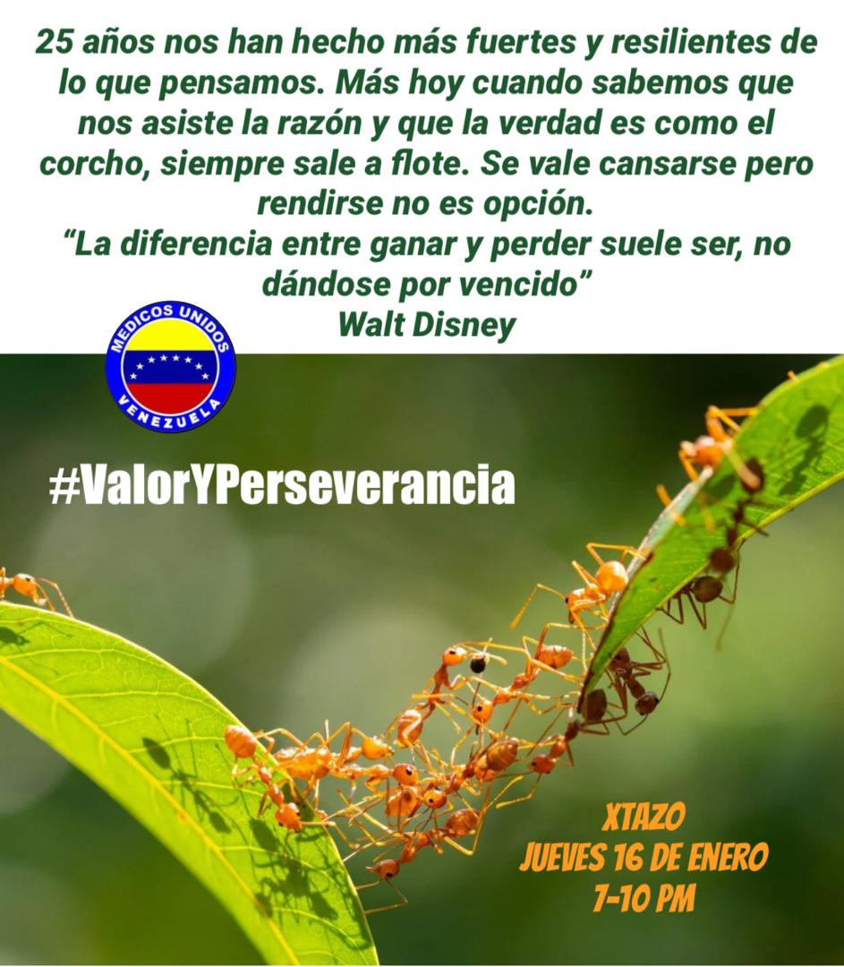 Somos fuertes.
Somos valientes.
Amamos con locura a nuestra patria.
Estamos claros.
Creemos en la verdad, la paz y el progreso.
Estamos hechos de #ValorYPerseverancia 
¡Seguimos!