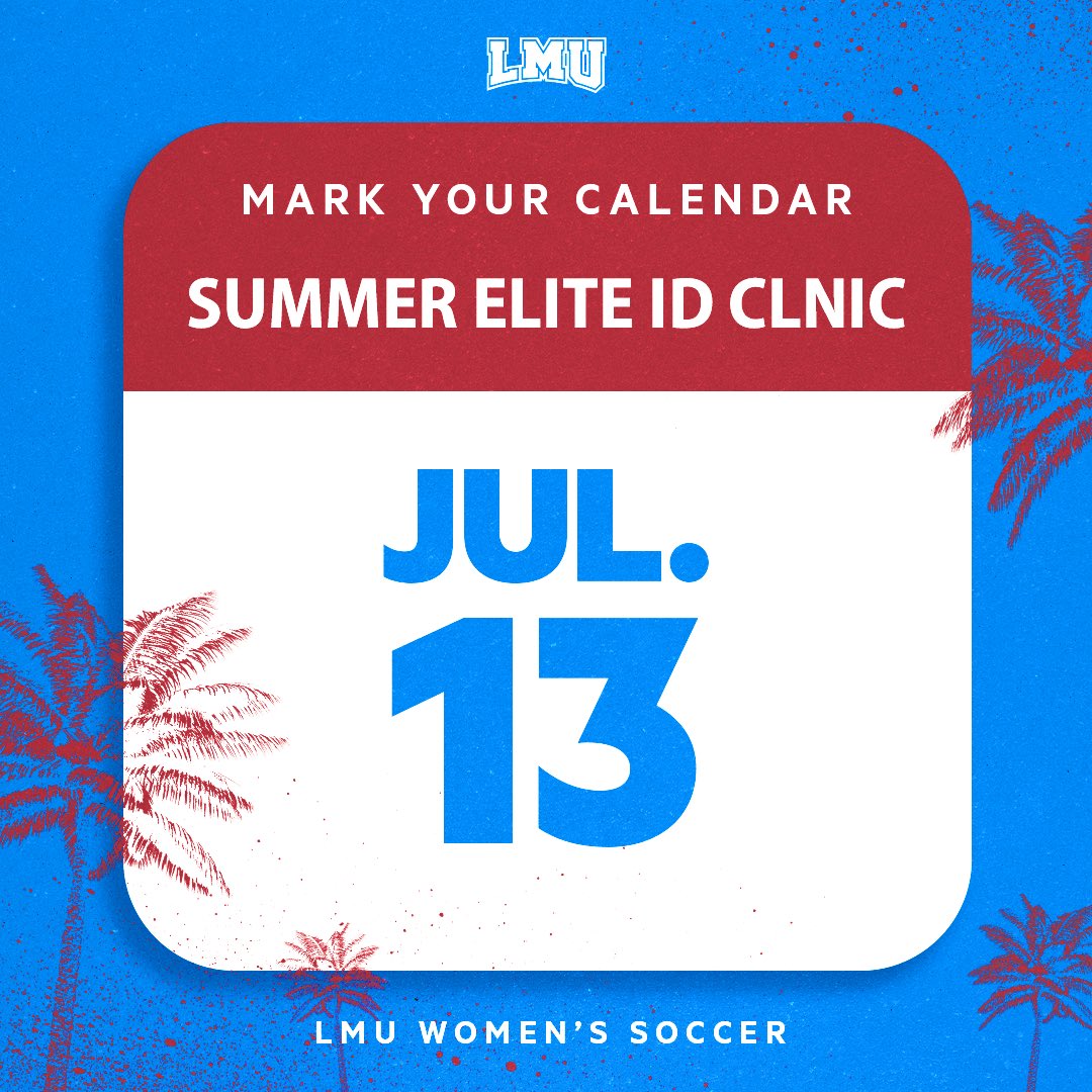 Summer Elite ID Clinics have been announced!

🦁🦁🦁

These clinics are open to any and all female players, high school aged  and above.

**Limited only by number, age, grade, level and/or gender

lmuwomenssoccerclinics.totalcamps.com/shop/EVENT