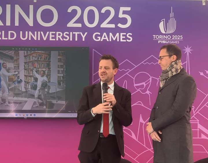 germanfassetta's tweet photo. La experiencia San Francisco reflejada en los Juegos Mundiales Universitarios de Invierno FISU 2025 de Turín (Italia), por parte del intendente de Pinerolo,  Luca Salvai y el presidente de la Asociación de Esgrima de esa ciudad, Paolo Gay. https://t.co/WHRuXXNQxm