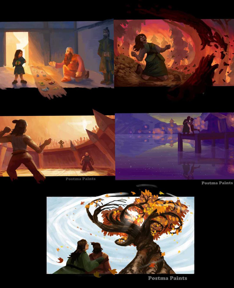 postmaPaints's tweet photo. My finished Rise of Kyoshi Paintings!💧⛰🔥💨 Might do the 2nd book but I need to get further into reading it 👌
#rangshi #kyoshi https://t.co/9uD01cbah8