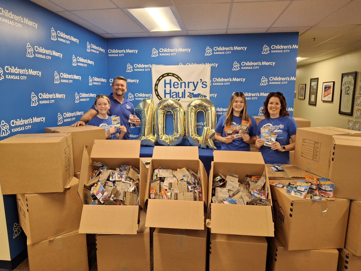 Children's Mercy (@childrensmercy) on Twitter photo 🏎️ Wheelie cool! 🏎️ Our friends at Henry’s Haul, a nonprofit with the mission to give <a href="/Hot_Wheels/">Hot Wheels</a> cars to our hospital for patients and siblings to enjoy, recently surpassed 100,000 toy car donations! Thank you, Henry’s Haul! 🏎️ Wheelie cool! 🏎️ Our friends at Henry’s Haul, a nonprofit with the mission to give <a href="/Hot_Wheels/">Hot Wheels</a> cars to our hospital for patients and siblings to enjoy, recently surpassed 100,000 toy car donations! Thank you, Henry’s Haul!