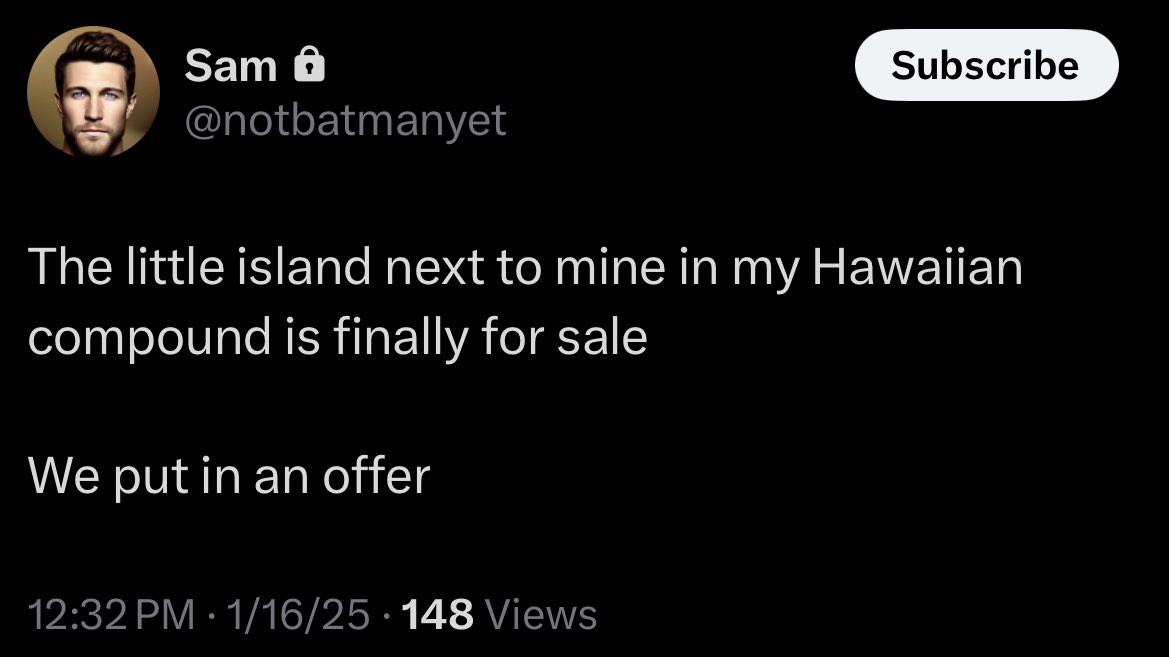 LiberalMo's tweet photo. Why would a “multimillionaire” who just “bought” a second private island on #Hawaii need to crowd fund $$$$ on Twitter? #thingsthatmakeyougohmmmm @notbatmanyet #samisascam #ScamAlert #DOJ #FOIA #FBI #Jackieoverton #suckerborneveryminute https://t.co/WCHBpFhzsG