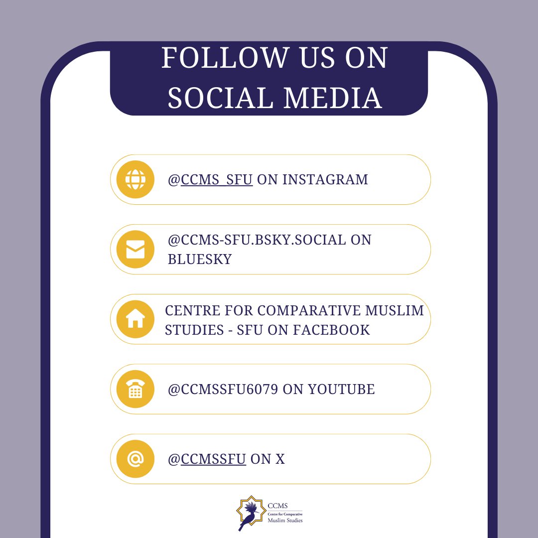 The Centre for Comparative Muslim Studies @ SFU tweet media