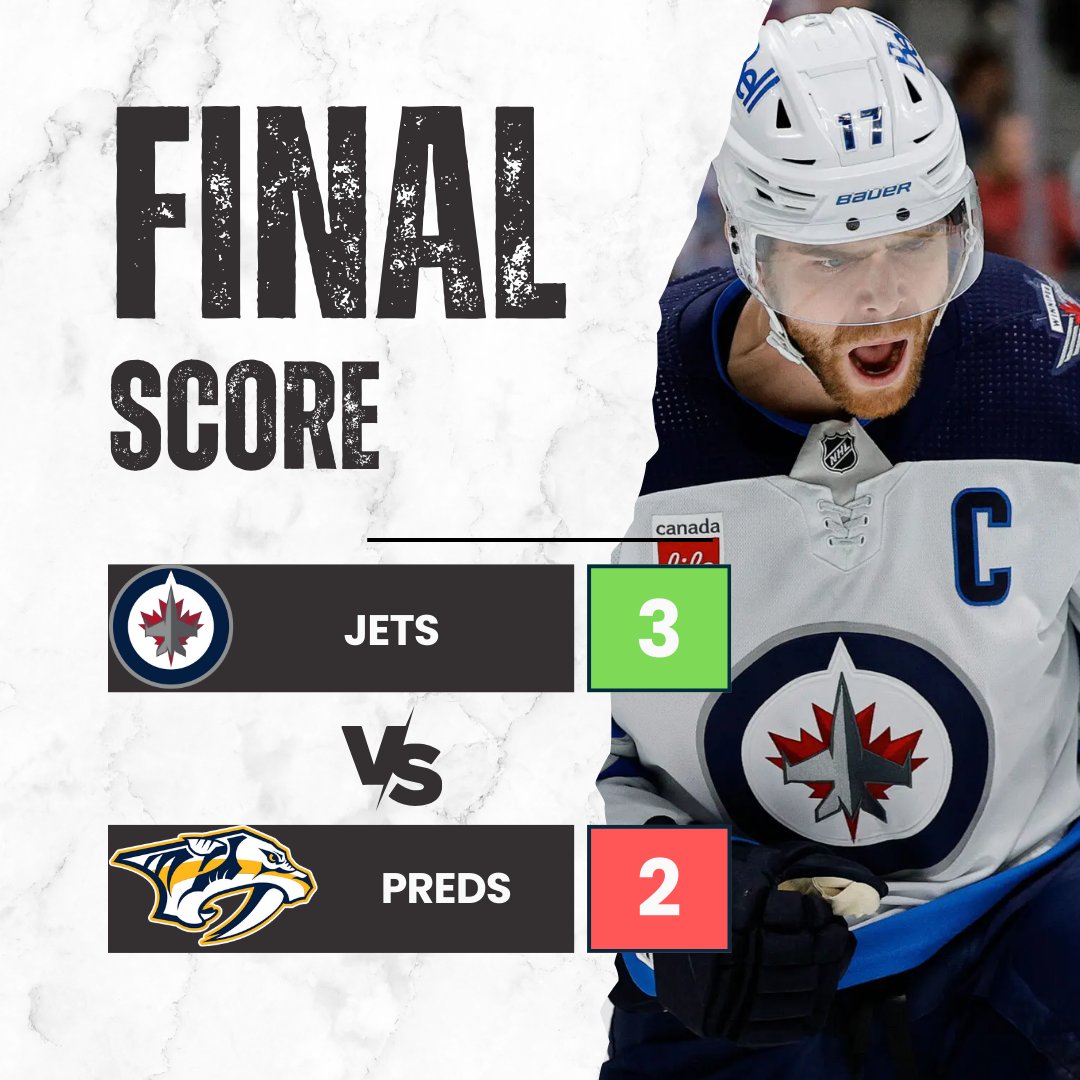 PHLHKY's tweet photo. The Jets win big against the Preds https://t.co/iwY7ZHDXKP