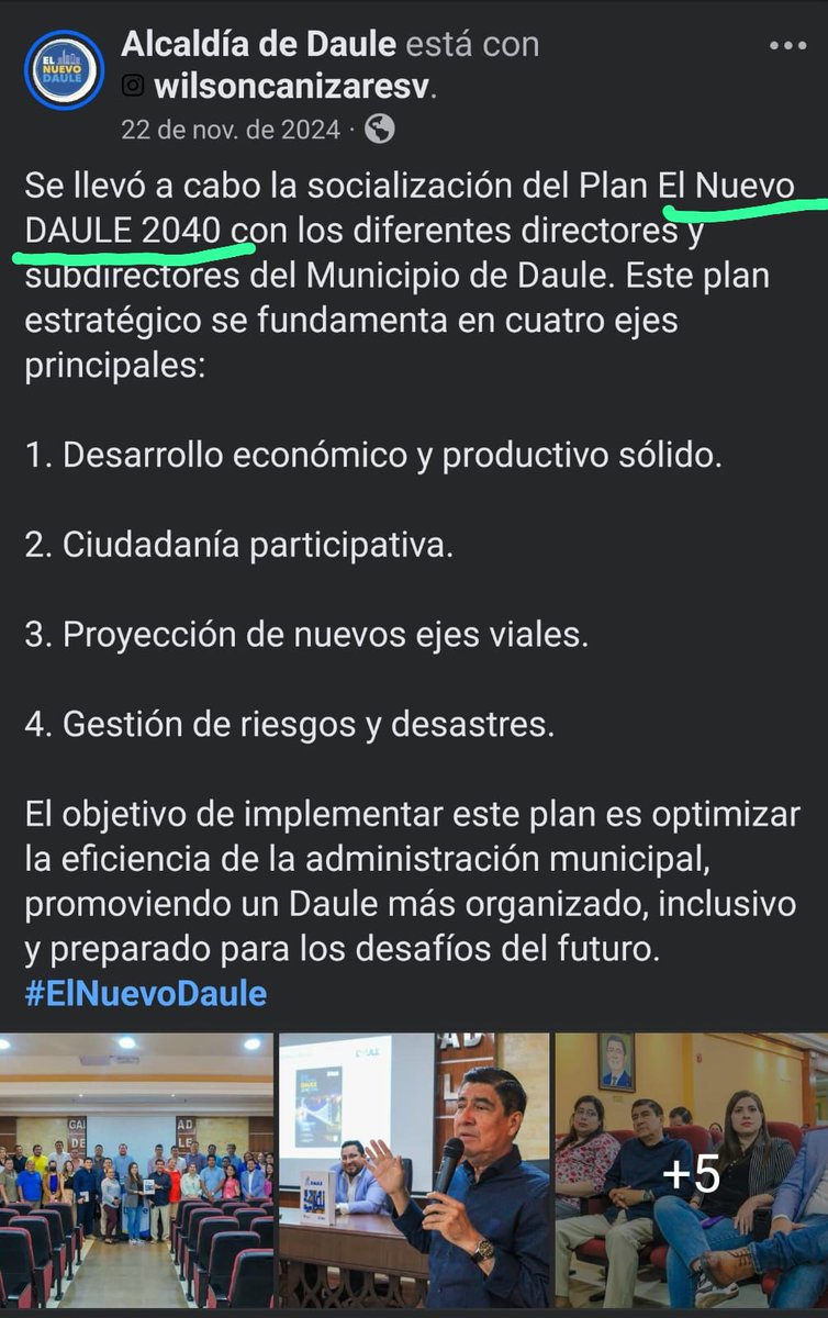 ComunidLaAurora's tweet photo. No mas autoridad inútiles en #LaAurora,  Cañizares no nos representa,  lo único que hace es recaudar lo que más pueda en nuestro sector y llevárselo otro lado. Solo nos ve como "La gallina de los huevos de oro" y nada más.

El plan que tiene es quedarse de largo en la teta de la función pública, heredando dicho cargo.

A estar atentos, no más funcionarios públicos de esta naturaleza. 
Queremos representantes propios por eso urge seguir trabajando en el tema de la Cantonización. 

Ahora, porque digo que se quiere eternizar en el cargo, pues vean el lema que utiliza en la página oficial de la Alcaldía de Daule "El Nuevo Daule 2040"

#LaAuroraCantón 
#LaAuroraSinAutoridades