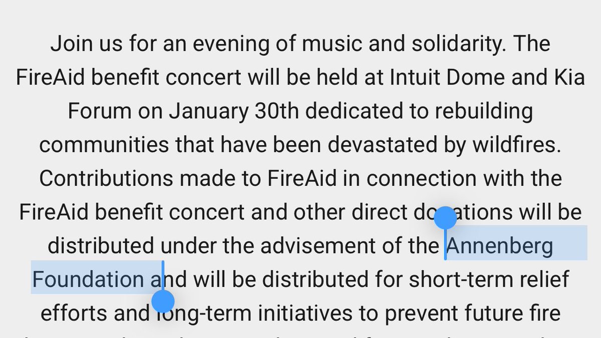 PplsCityCouncil's tweet image. The money raised from this “benefit concert” will be distributed by the Annenberg Foundation, one of the biggest &amp;amp; longtime donors to LAPD

Wallis Annenberg, the foundation’s Pres, also sits on the LAPD foundation board. Another AF advisor is also on the 2028 Olympic committee.
