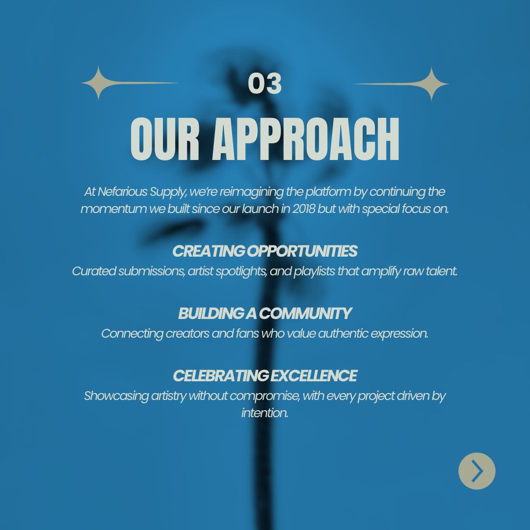 NefariousSupply's tweet photo. We've reimagined Nefarious Supply to amplify the underground like never before. From streamlined submissions to sharper playlists, it's all about staying true to the culture while evolving for the future. Submit your work today https://t.co/KCNY1cyEIu