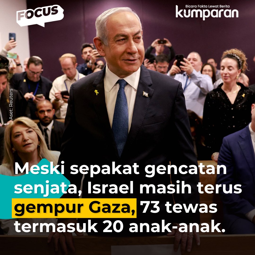 kumparan's tweet photo. Badan Pertahanan Sipil Gaza, mengungkapkan Israel telah menggempur beberapa wilayah di Palestina sejak pengumuman kesepakatan gencatan senjata. 
#focus #gencatandigaza #news #oneliner https://t.co/SafKLLQcRc https://t.co/JsdmPILo5G
