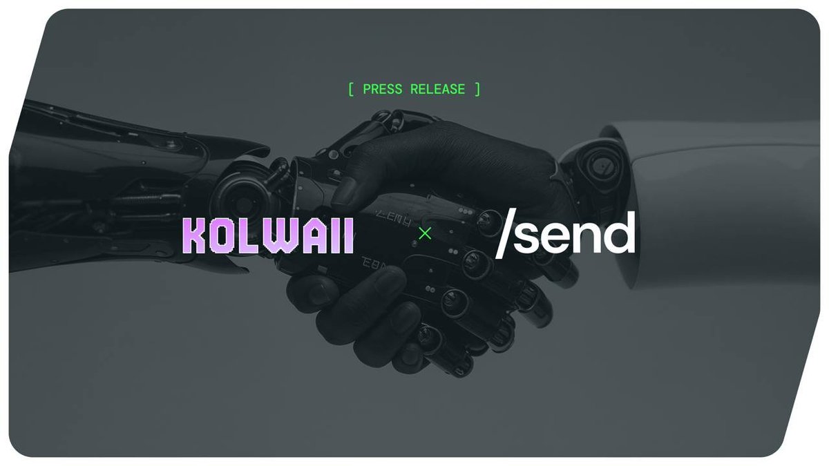 Kolwaii is excited to announce its first partnership with <a href="/Send/">Send</a> Foundation. Send, building on <a href="/base/">Base</a>, focuses on peer-to-peer $USDC transfers and secure DeFi yields. Kolwaii will receive 1B $SEND tokens for providing autonomous marketing and dev services on their OS Github repos.