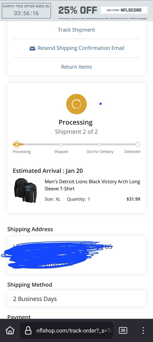 Hey <a href="/OfficialNFLShop/">Official NFL Shop</a> can I have my 2 day shipping costs back seeing as 2 days later y'all haven't even shipped half my order and now it won't arrive until after the game I wanted it for?