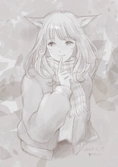 今日のらくがき#FF14 #ミコッテ 
