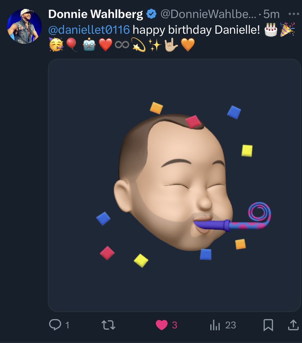 Danielle (@daniellet0116) on Twitter photo Thank you everyone for the birthday wishes ,and thank you β¦<a href="/DonnieWahlberg/">Donnie Wahlberg</a>β© for the birthday shoutout π€π Thank you everyone for the birthday wishes ,and thank you β¦<a href="/DonnieWahlberg/">Donnie Wahlberg</a>β© for the birthday shoutout π€π