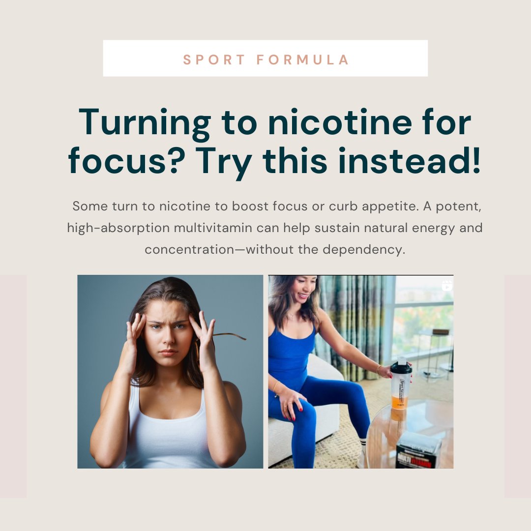 SportFormula99's tweet photo. Looking for focus and energy without turning to nicotine? Sport Formula’s high-absorption multivitamins are here to help!

Packed with essential nutrients, they naturally support concentration and sustained energy—no harmful dependencies are needed. Choose wellness, choose better https://t.co/hgAr2Abplu