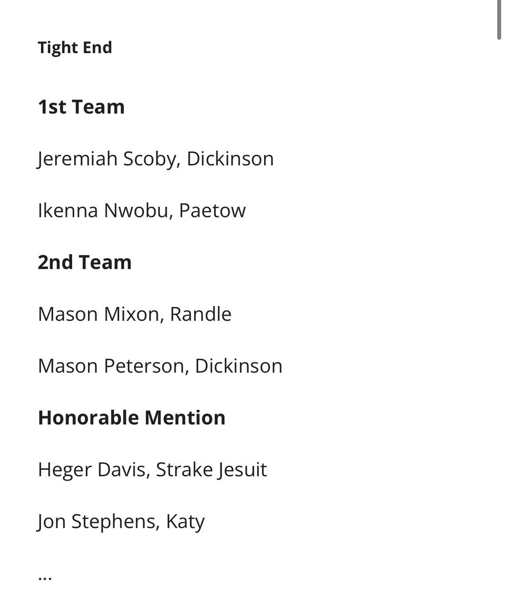 JonStephens86's tweet image. Proud to be named Honorable mention TE by @vypehouston @Bobby_Joe_14 @Katyfootball @TheChrisRubio
vype.com/Texas/Houston/…