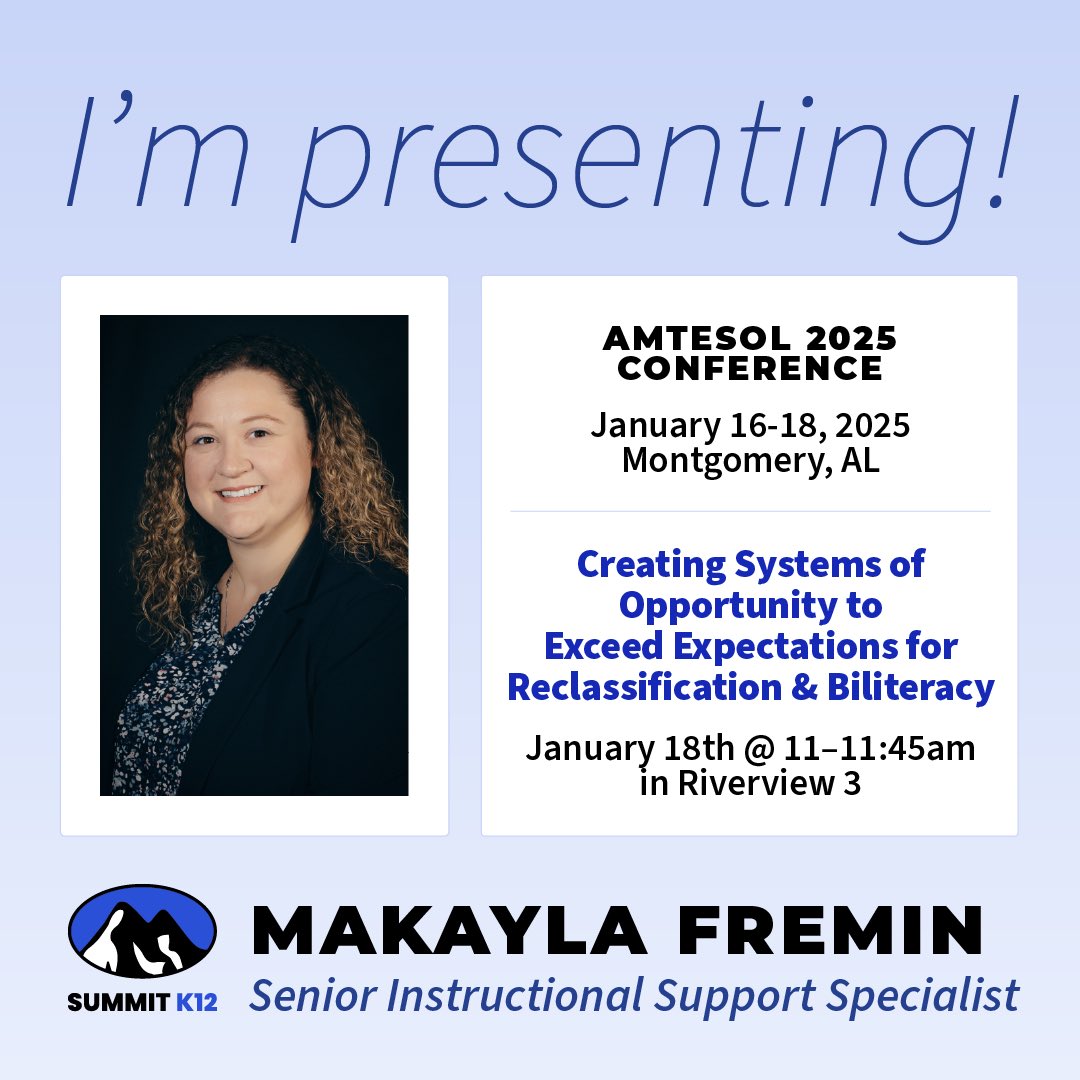 Super excited to be presenting at AMTESOL this weekend! Hope to see you there! 💙🏔️