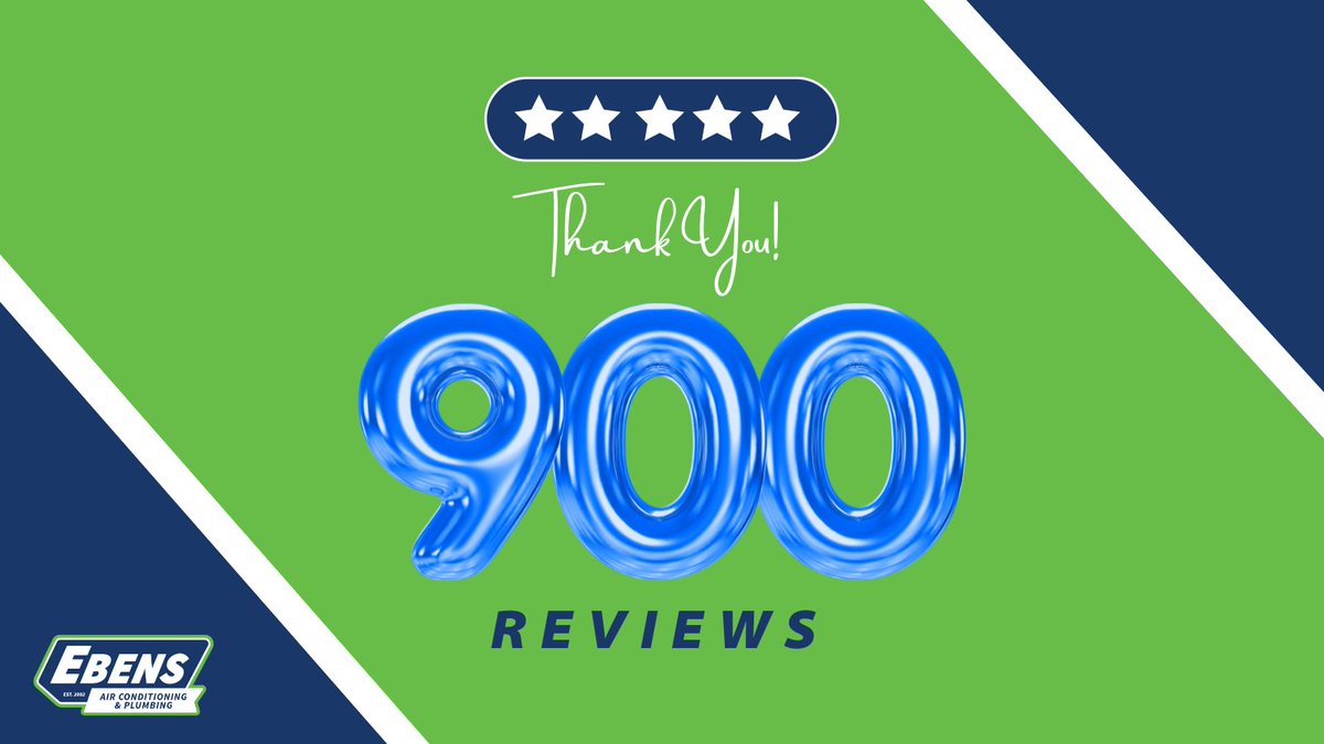 EbensAir's tweet photo. 🌟🌟🌟🌟🌟

Another exciting milestone for the Ebens team! We've crossed the 900 Google Review mark, while holding a 4.9 score. A true testament to the entire team.

#EbensPromise https://t.co/pg0ELbzn5U