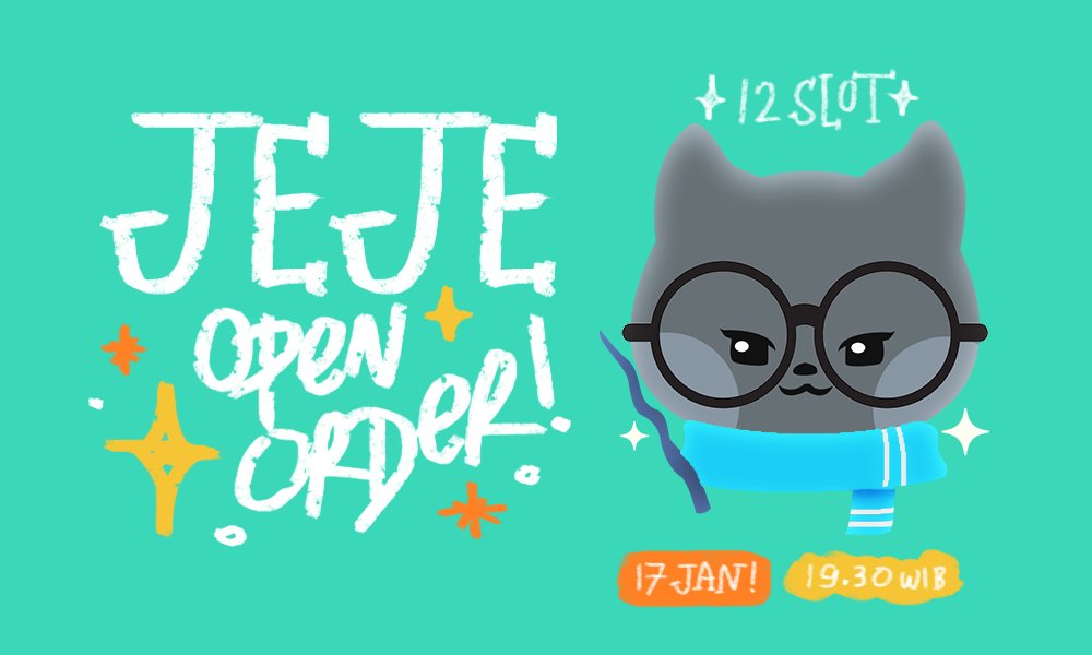 Help retweet, please? Thank you! 🐈‍⬛

Jeje mau open order HARI INI! 0___0
🗓️: 17 Januari
🕑: 19.30 WIB
📄: GFORM
🔖: 12 SLOT (3 SLOT DRAW, 9 SLOT REGULAR)
❌: MURAL, THE STORY

(chifuyunghay.carrd.co)
#zonauang #zonaba #zonajajan