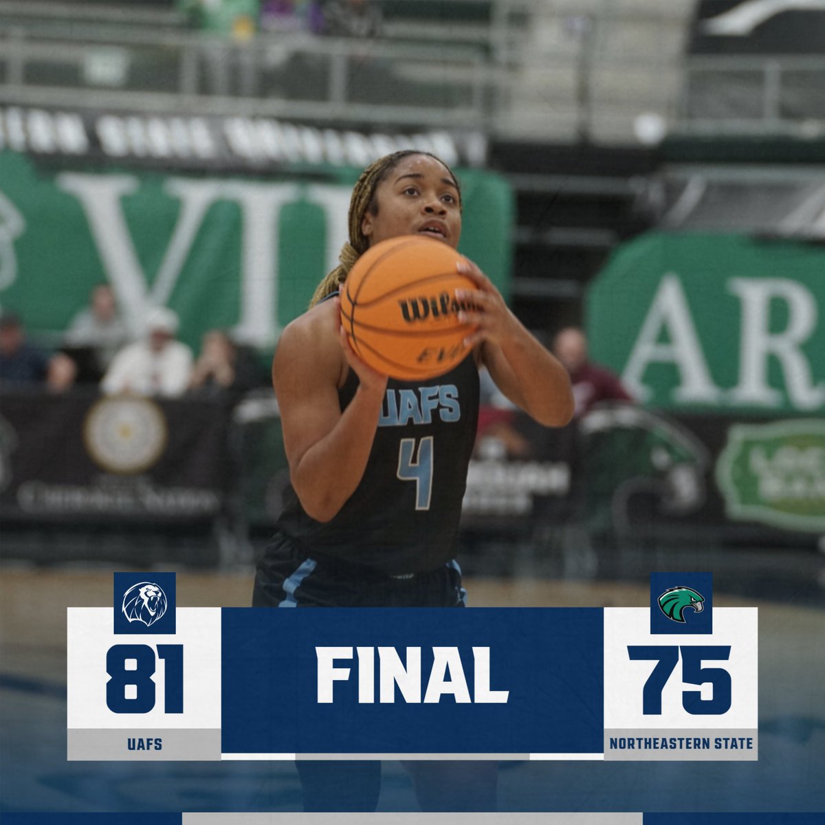 FINAL

Lions rally from nine down to defeat the RiverHawks! Anna Trusty scores a season-high 27 to lead the Lions while Morgan Browning and Telisha Brown added 16 and 11 points, respectively. 

#RunToTheRoar