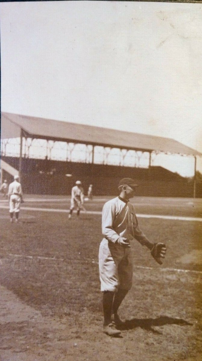 Ty Cobb in what looks like a 1916 Detroit uniform. He only hit .370 in 1916 which was the only season between 1907 and 1919 that he did not lead the AL in batting average. Tris Speaker hit .386.
