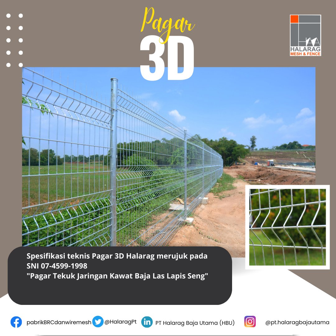 HalaragPt's tweet image. Pagar Bandara / Pagar V / Security Fence / Pagar Wiremesh / Pagar 3D 

Dibuat sebagaimana proses produksi wiremesh, dengan proses penekukan bentuk gelombang pada bagian tengahnya wiremesh, menggunakan mesin bending khusus. 

pabrikwiremesh.co.id
#pagarwiremesh #pagar3d