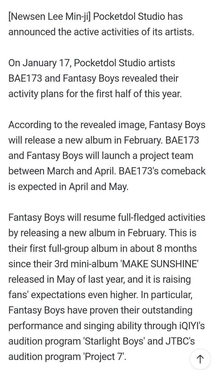 BAE173_PROTECT's tweet photo. We encourage PocketDol Studio to execute the planned schedule well and provide maximum promotion for BAE173. Let’s monitor and support this plan until it is successfully carried out.

@PocketDolStudio https://t.co/9CyXXSOgab