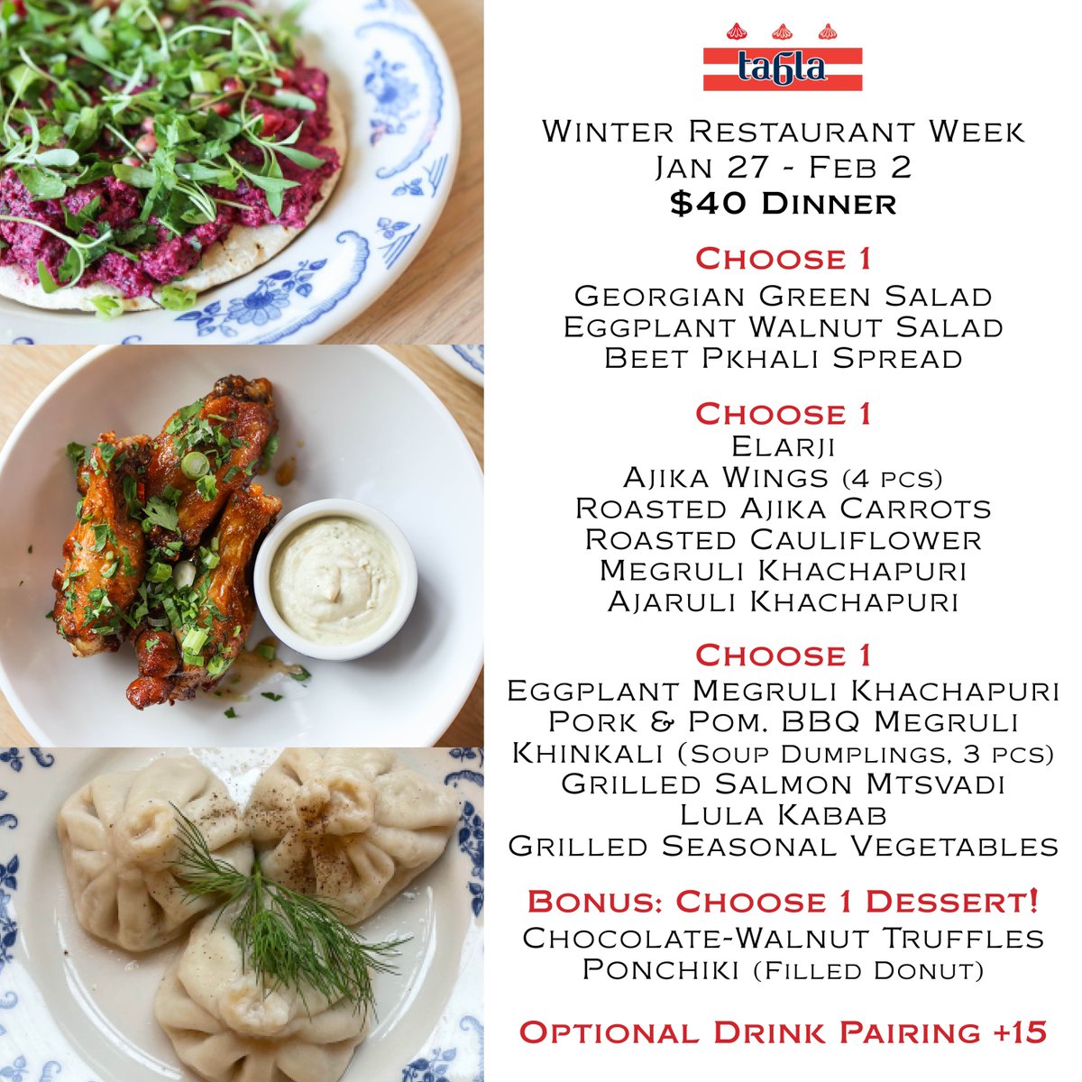 Tabla_DC's tweet photo. Join us for Winter Restaurant Week the week of January 27th! We'll be offering lunch, brunch, and dinner menu options, including wine flights and more. https://t.co/FywOmqxBOm