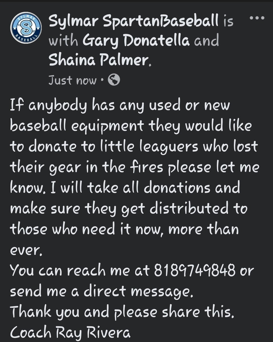 Ray Rivera (@theerayrivera32) on Twitter photo If anybody has any gear they would be willing to donate, please reach out to me.
<a href="/latsondheimer/">eric sondheimer</a> <a href="/Tarek_Fattal/">Tarek Fattal</a> <a href="/C_Morrissette/">Connor Morrissette</a> If anybody has any gear they would be willing to donate, please reach out to me.
<a href="/latsondheimer/">eric sondheimer</a> <a href="/Tarek_Fattal/">Tarek Fattal</a> <a href="/C_Morrissette/">Connor Morrissette</a>