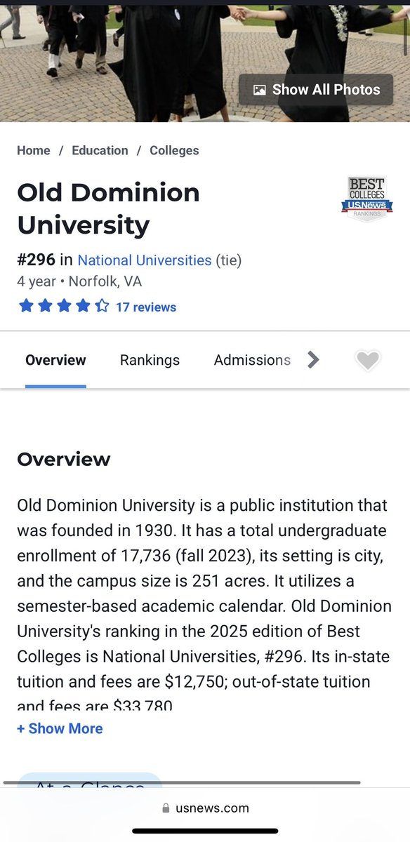 buntaBitch's tweet photo. @m0narch_agb I went to John Hopkins lol so let’s compare rankings , and here is some data for you. If you’re going to make fun of someone going to “community college”, make sure your college isn’t complete garbage like ODU is https://t.co/D2lB6yzzDD