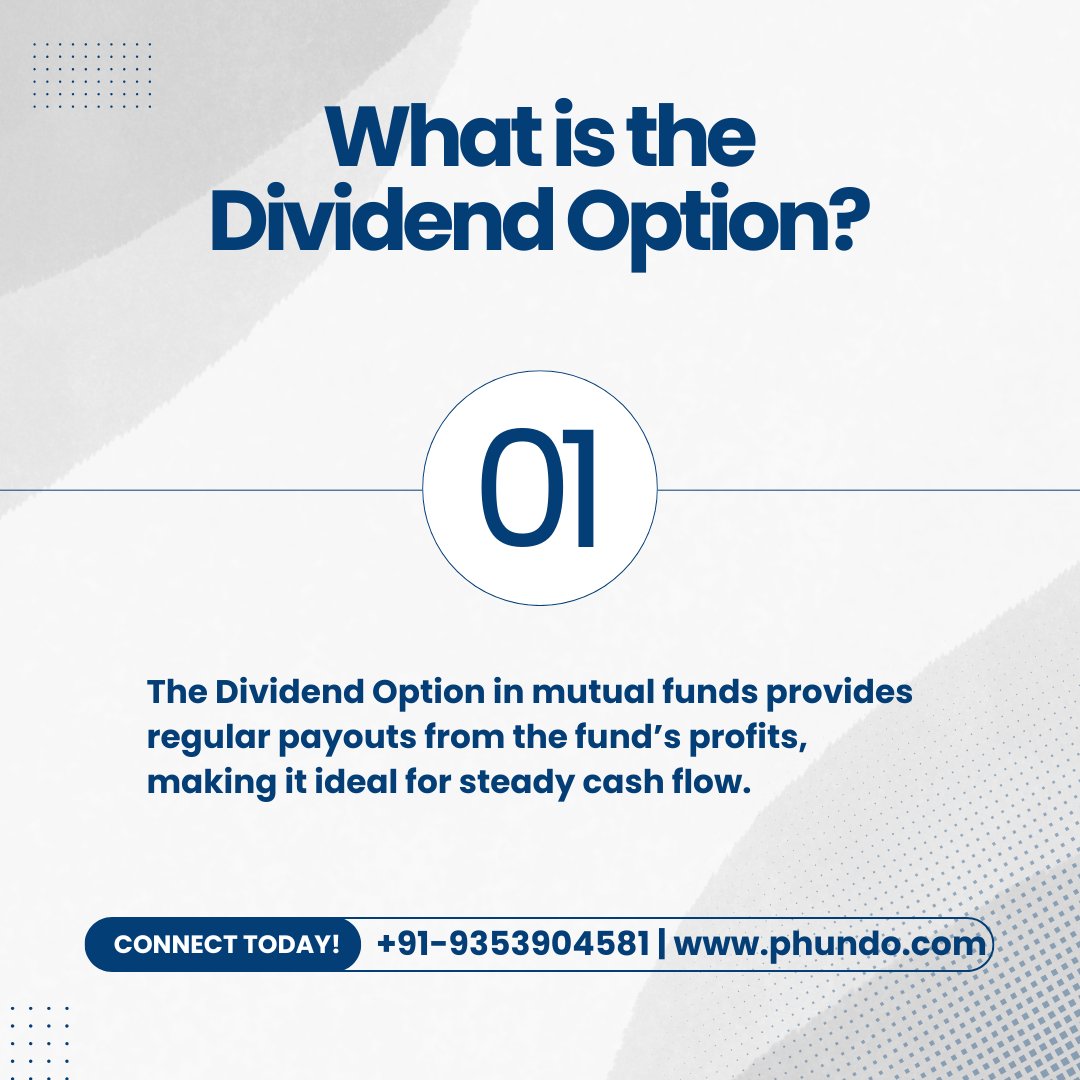 Phundos's tweet photo. Curious about the Dividend Option in Mutual Funds? 💡 Let’s break it down for you! Start building wealth with smarter choices.
#phundoexplains #phundofinance #mutualfunds101 #dividendoption #wealthbuilding #smartinvesting #financialplanning #investsmart https://t.co/vUJt4s0yGb
