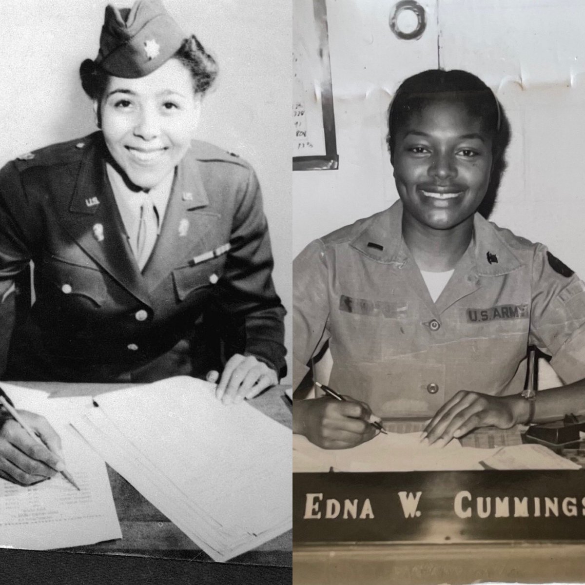CCLLC2008's tweet photo. Two soldiers whose stories merge in my memoir on
5.8. 2025 by @uvapress.
#SixTripleEight Major Charity Adams and
got the mail flowing to troops in England an France in #WWII. I kept vehicles running for troops near the DMZ, South Korea. #6888th
PreOrder: https://t.co/4MB3jUxrsT https://t.co/5JV4zqlTI0