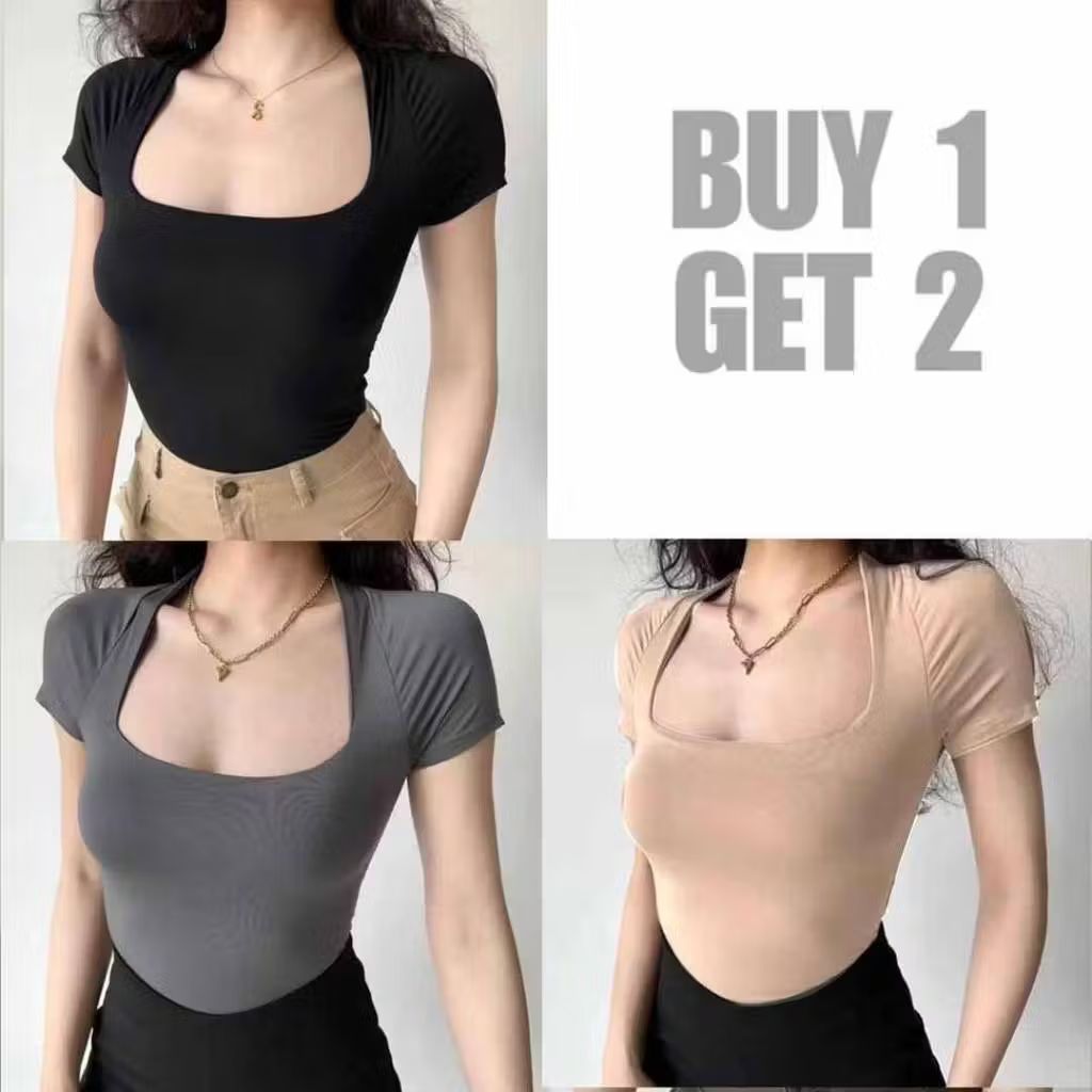 thvlylaire's tweet photo. Check out BUY 1 TAKE 2（Total of 3）Double  lining Square Neck Basic trendy Womenswear Casual Plain Top for ₱79 - ₱179. Get it on Shopee now! https://t.co/aXQA39KdGg https://t.co/fKXyPSOh92