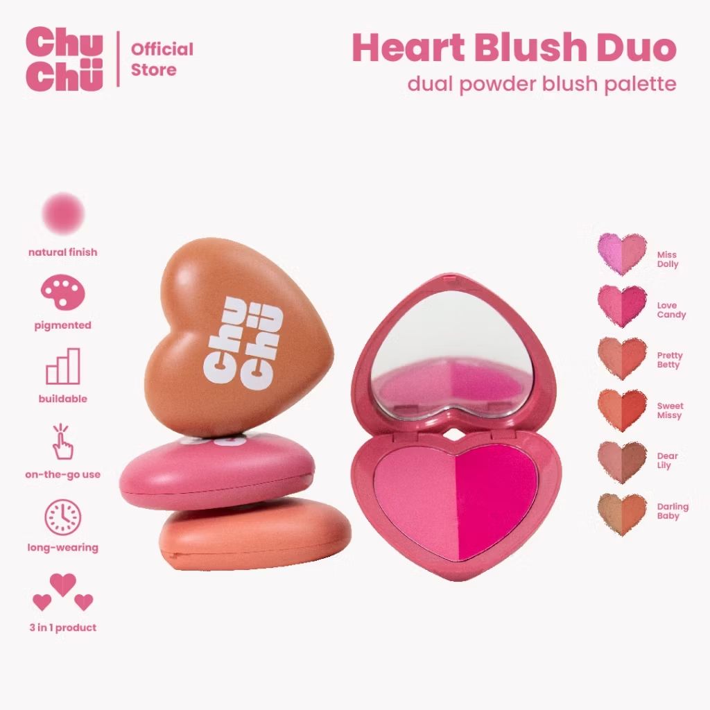 thvlylaire's tweet photo. Check out Chu Chu Beauty Heart Blush Duo for ₱349. Get it on Shopee now! https://t.co/JfeYaLWRN2 https://t.co/UCwLkRxkbU