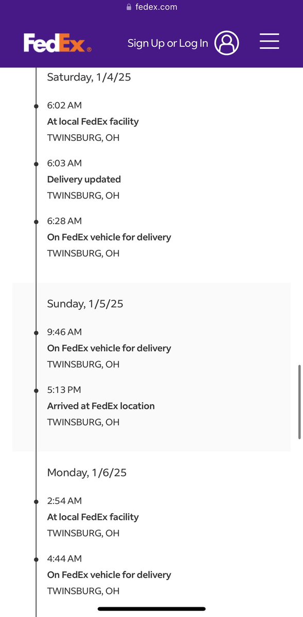 egiblock's tweet photo. @FedEx @FedExHelp ordered an item 12/6.. package has been out for delivery 10+ times and now left the state of Ohio (where I am) and ended up in Arizona !!  #FedEx #ThisIsHorrible https://t.co/KLR4L9AnTe