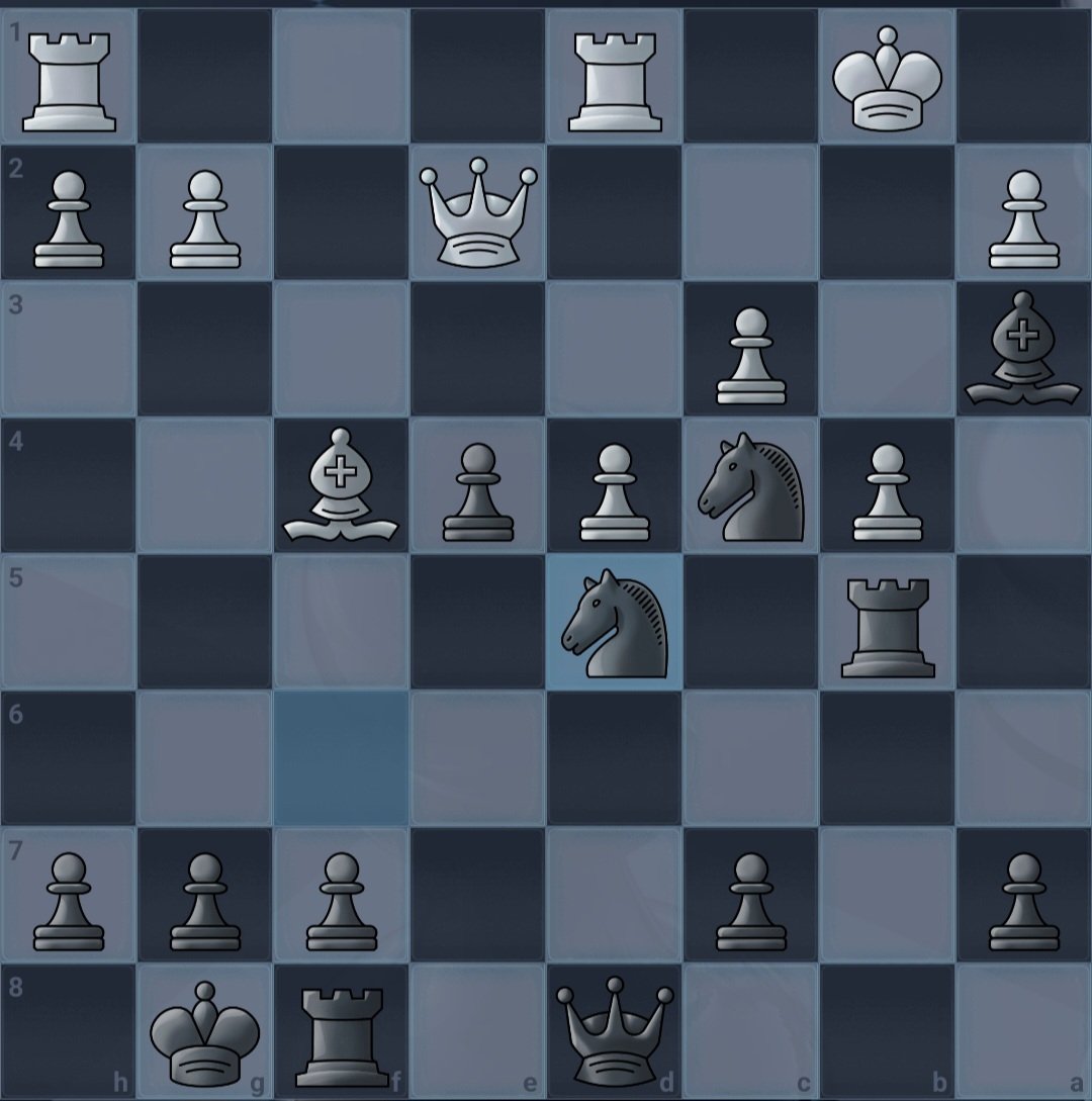 aykrishnan's tweet photo. One of my favorite chess moves I've made: Bxb4 after sacrificing a knight.

Both the rook and the bishop are poisoned. Capture the rook and the knight takes the pawn for a family fork. If instead the pawn takes the bishop, the rook recaptures and picks up the queen. https://t.co/dTdS6qz1PD