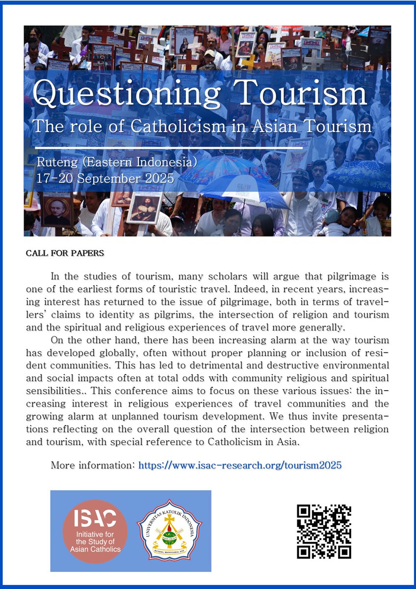 CALL FOR PAPERS: Abstracts due in 12 days: isac-research.org/tourism2025