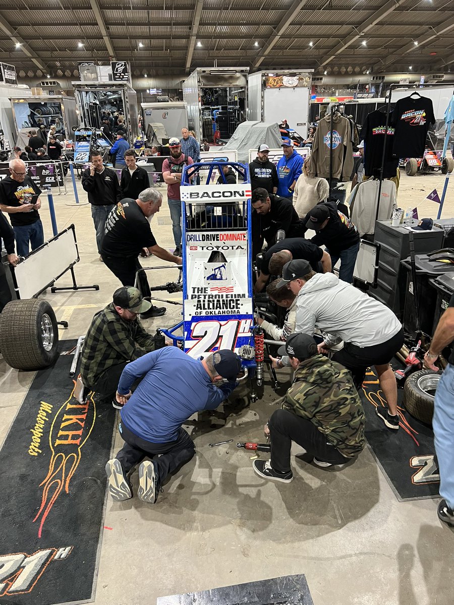 Brady caught the cushion in his qualifier.  Flipped and landed on all fours. He’s ok!

Not a great situation but thankful to the guys from many crews stepping in to help get the repairs made on the 21H to get it back out in a B-Main coming up.