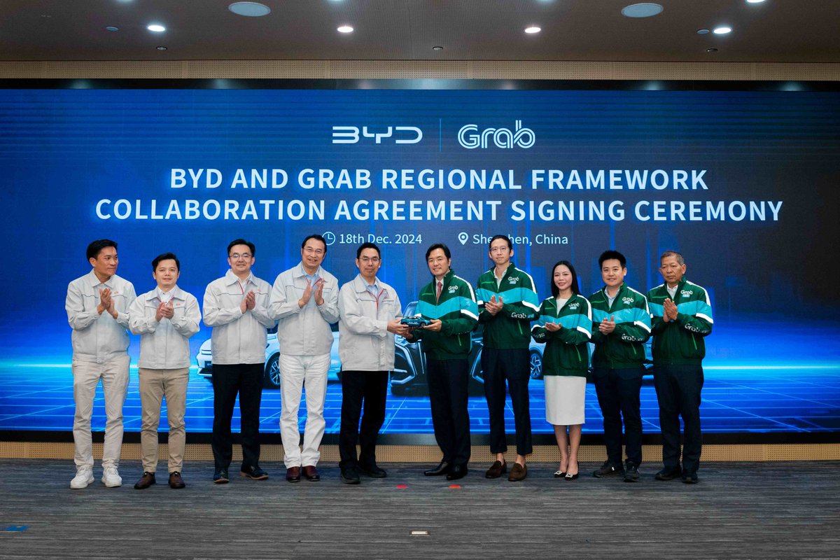 TrffcNtwrk_Ph's tweet image. Grab and BYD have announced a regional partnership to expand access to up to 50,000 electric vehicles (EVs) across Southeast Asia.
#TechDrivenConnectivity #Technology #Grab #GrabPhilippines #BYD #TrafficNetworkPH