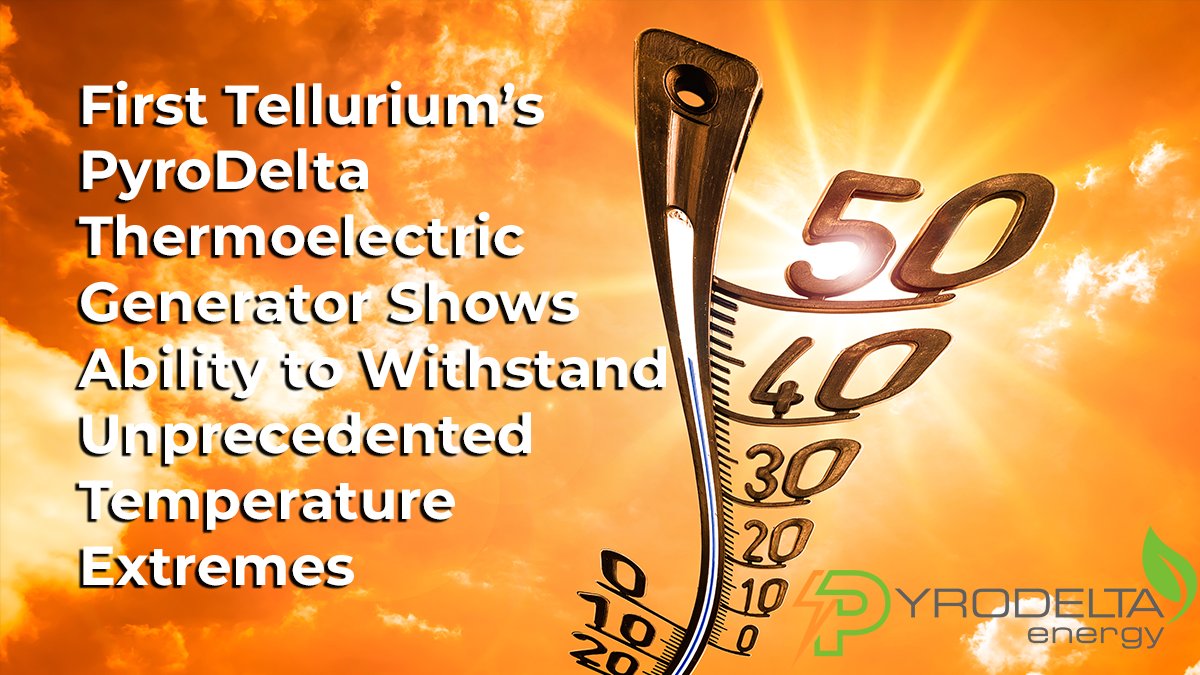 pyrodelta's tweet photo. 🔥 Big news from First Tellurium (CSE: FTEL, OTC: FSTTF)! Our PyroDelta thermoelectric generator operates at 900°C—far beyond current devices—unlocking new markets like AI data centers & industrial kilns. Clean power from waste heat is here. 🌍⚡

📽️ Watch the demo: https://t.co/v4CV5QpNNR  #TechInnovation #CleanEnergy
(CSE: $FTEL.CN) | (OTC: $FSTTF) @TelluriumCorp @MetalTechNews1 @SmallCapCanada