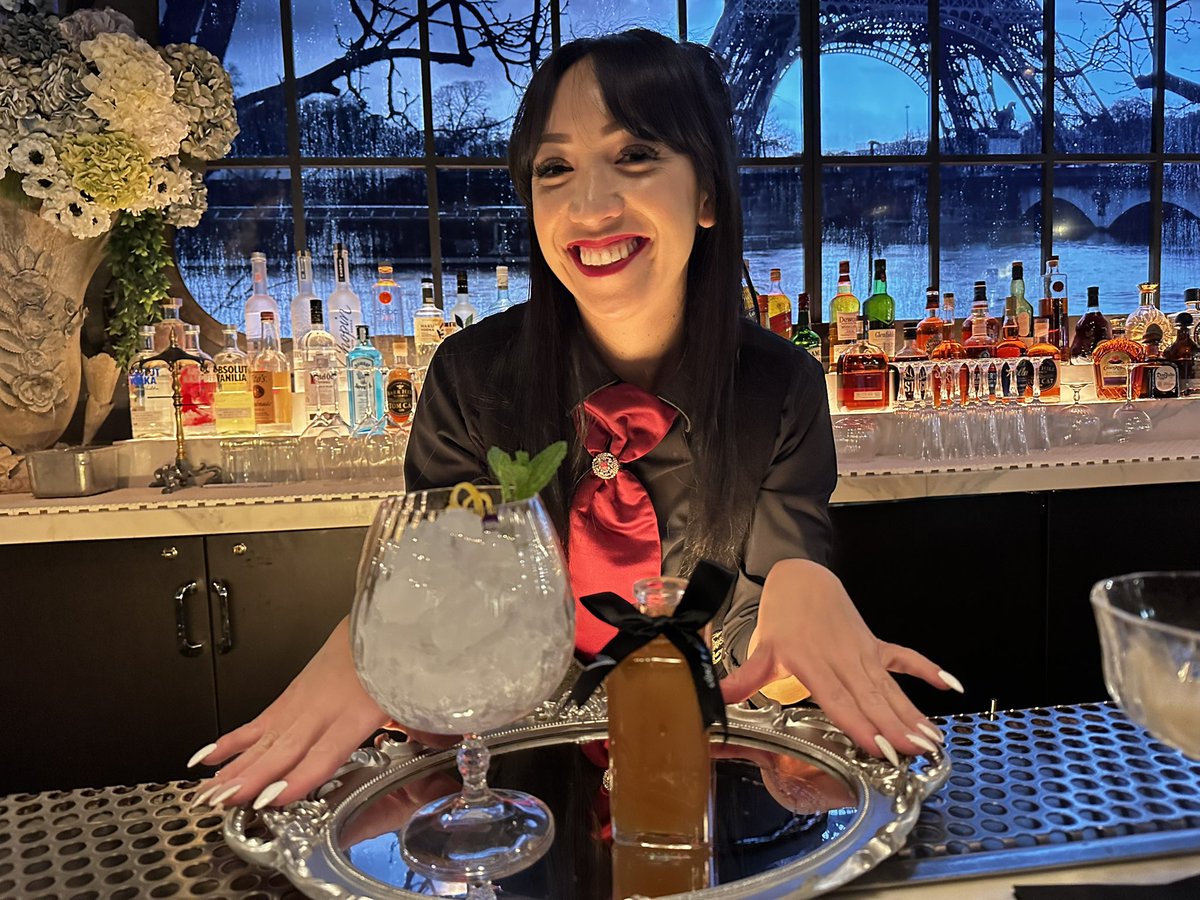 Look at this drink service! 

We are definitely not in Kansas toto

Bar tender serving  house specialty