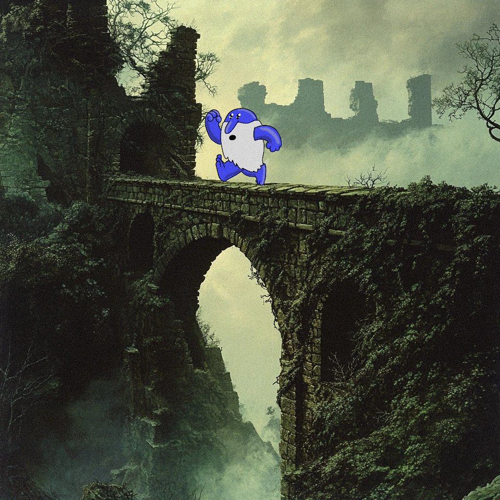 Chapter 8: The Forgotten Bridge

Crossing a misty, vine-covered bridge, Gnom felt the pull of destiny. Beneath the stones, shadows writhed, and the bridge creaked as if in warning. Yet his determination outweighed his fear.