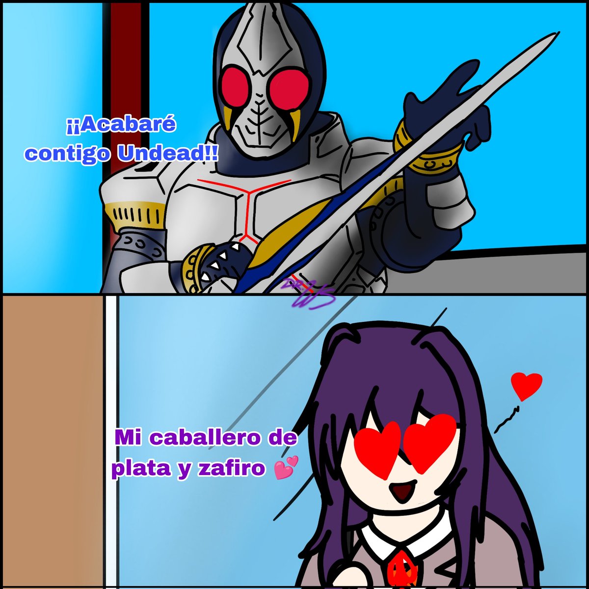 jferrisrare's tweet photo. He extendido un poco el ship entre Yuri y Kenzaki (Kamen Rider Blade) jsjsjs
#drweirdscience #shipping #ddlc #dokidokiliteratureclub #Yuri #ddlcyuri #yuriddlc #tokusatsu #kamenrider #KamenRiderBlade #kenzakikazuma https://t.co/DRxYH7PP65