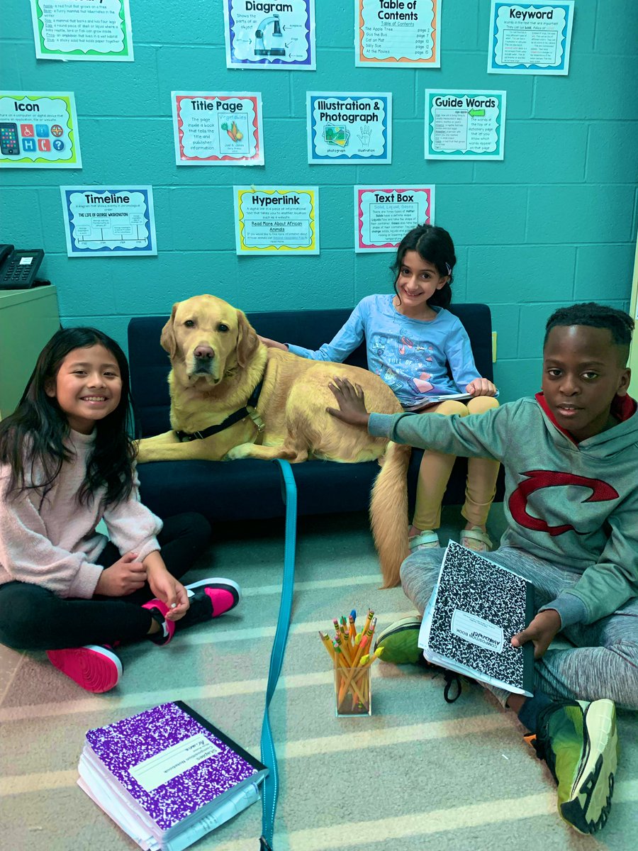 Biggs 🐕 took time to learn about Dr. Martin Luther King Jr. with some of Mrs. Radcliffe’s📕 reading students today.