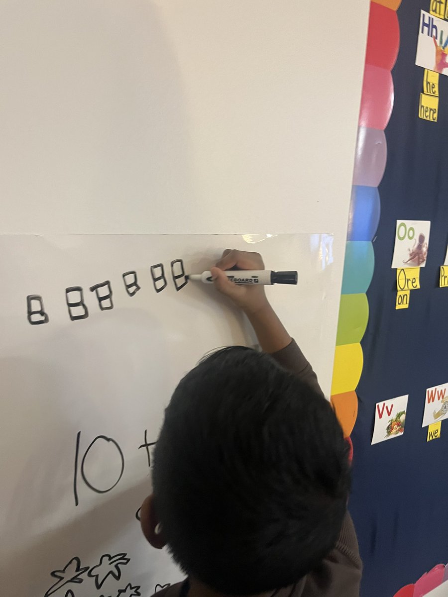 MrsRiveraKinder's tweet photo. Representing teen numbers vertical style! Kinders can do it all 🌟 @PISDChristie https://t.co/TB6Z7P73s4