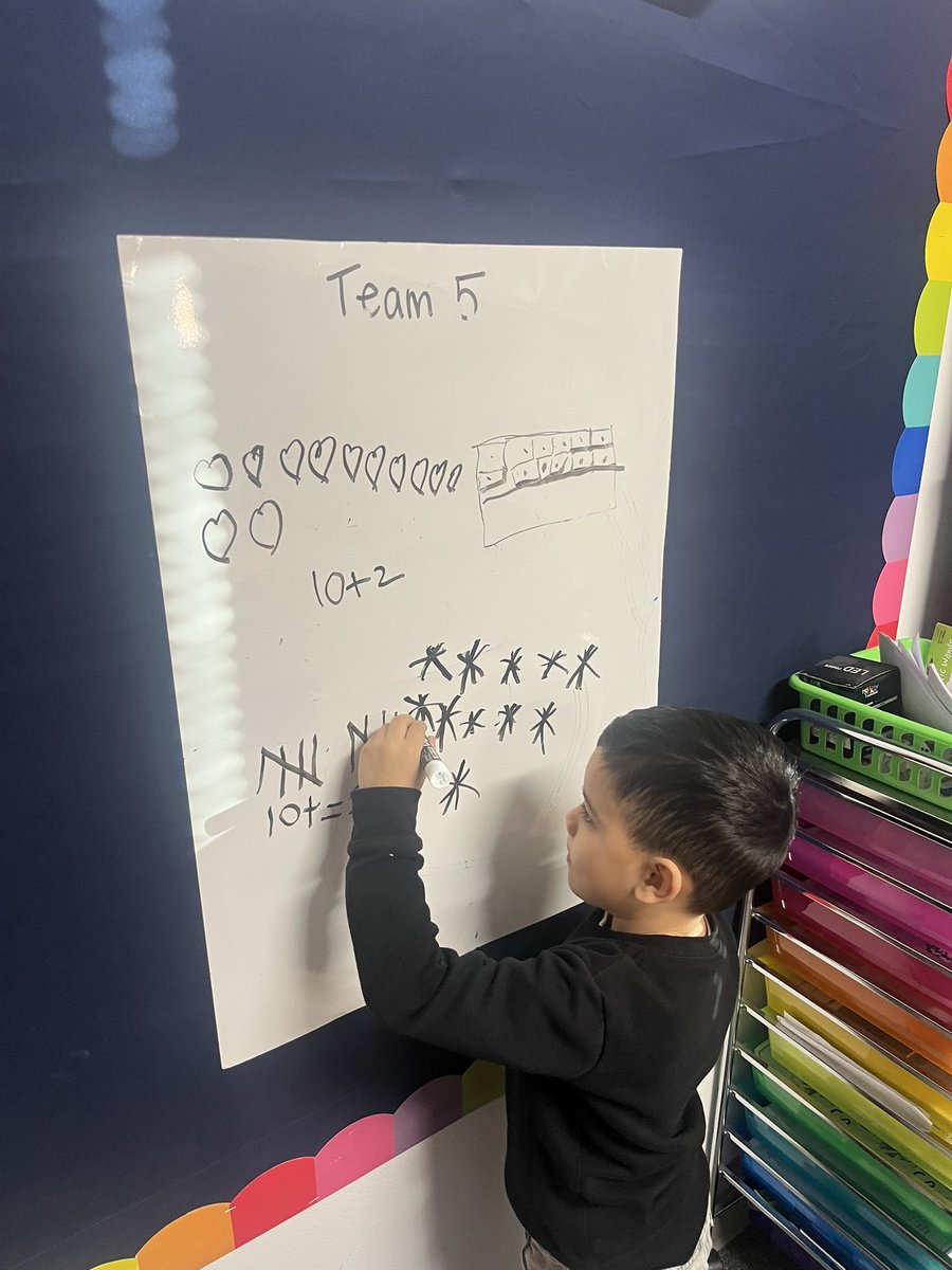 MrsRiveraKinder's tweet photo. Representing teen numbers vertical style! Kinders can do it all 🌟 @PISDChristie https://t.co/TB6Z7P73s4