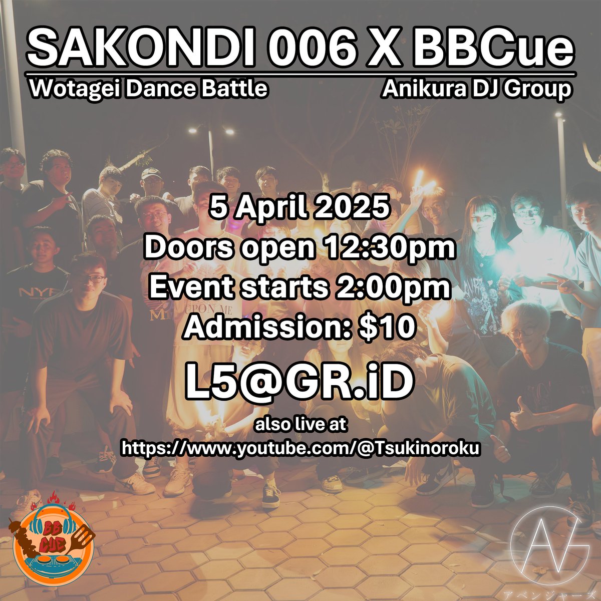 tsukinoroku's tweet photo. SAKONDI IS BACK (and streamed once again). 

All times are in GMT+8. The waiting room will be available on a later date.

4月5日13:30(JST)からヲタ芸バトル【サコンディ】はYouTubeで初配信します！ よろしいければ見てください！ https://t.co/qYWkMUqsfa