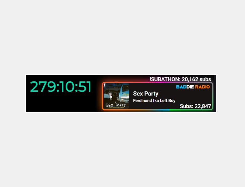 BaddieStreams's tweet photo. DAY 16 OF THE SUBATHON 20,000 FUCKING SUBS CANT STOP WONT STOP https://t.co/a4K5RB0bL0