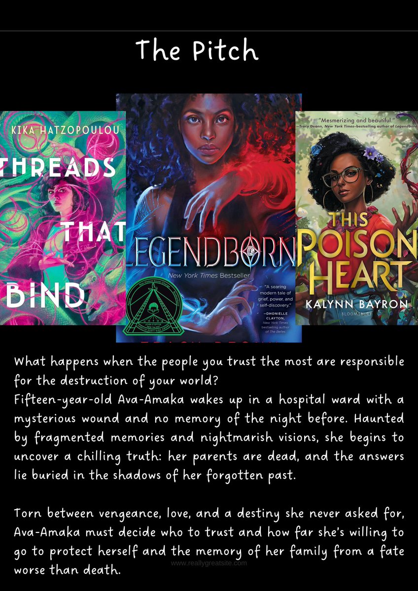 BibianaOssai's tweet photo. Ava-Amaka wakes up in a hospital with no memory of her parents' murder. Troubled by nightmares, she  discovers a cult, her supernatural heritage, and falls in love with her enemy's son.
#P2Ppit #W #YA #M #R #Magicalrealism #ownvoices https://t.co/7hbbPhccfO